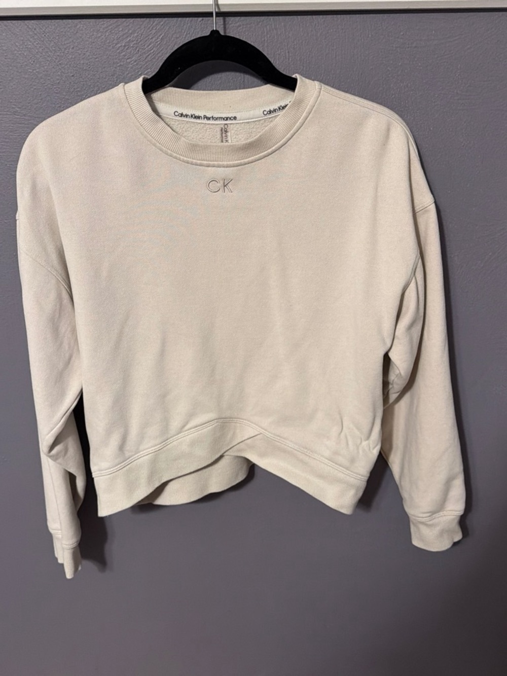 Calvin Klein Performance Light Cream Crewneck Pullover